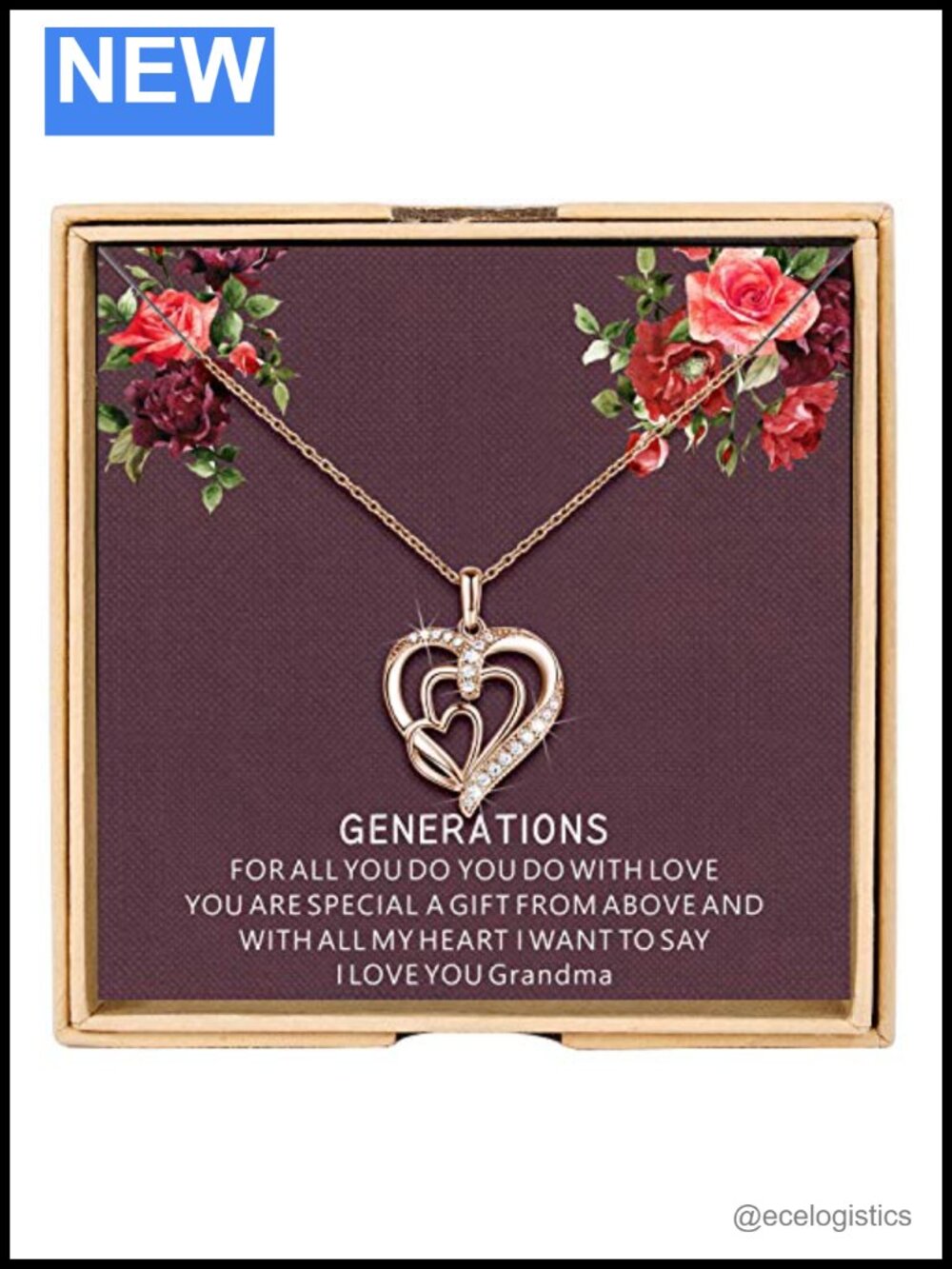 Sterling Silver 3 Heart Generation Necklace 925